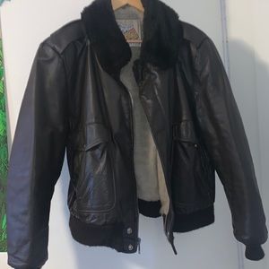 leather jacket with fur inside